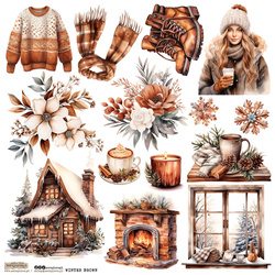 AUFKLEBER - ScrapLove - Winter Brown 1 - Winter Braun 1