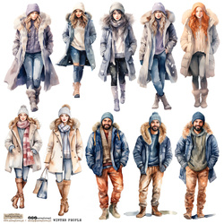 AUFKLEBER ScrapLove  Winter People 1 - Winter Menschen 1