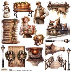 AUFKLEBER - ScrapLove - Winter Rustic Village 1 - Rustikales Winterdorf 1