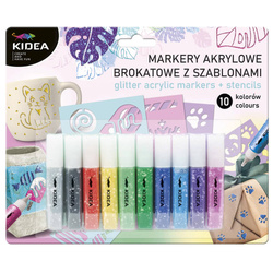 Arcyl Glittermarker mit Schablonen - Kidea