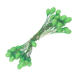 BLUME STAUBBLÄTTER glänzend grün Doppelköpfe für Foamiran Art Flower 150 Stk.