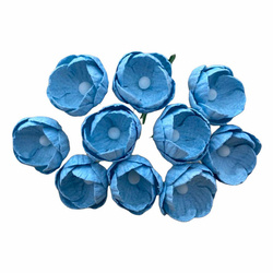 BUTTERBLUME Blumen 25mm 50Stk. Scrapbooking Maulbeerpapier, blau