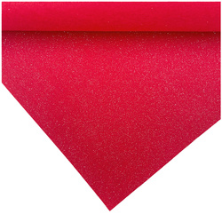 Bastelfilz mit Glitzer 30x40cm Dekofilz Filzplatten Filzstoff 1mm, rot
