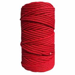 Baumwollkordel 5mm Seil aus Baumwolle mit Polyester Kern 100m - rot