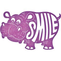 CHEERY LYNN Stanzform Präge Stanzschablone Cutting Die - Happy Hippo Nilpferd SMILE Aufschrift