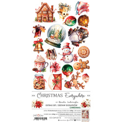 CRAFT OCLOCK 15,5x30,5cm Scrapbooking Papier mit Elementen, Autumnaria - CHRISTMAS