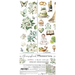 CRAFT OCLOCK 15,5x30,5cm Scrapbooking Papier mit Elementen, Cherished Memories mix