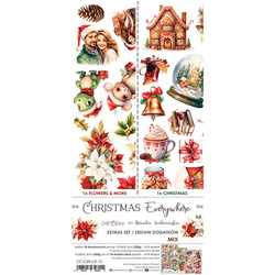 CRAFT OCLOCK 15,5x30,5cm Scrapbooking Papier mit Elementen, Christmas Everywhere mix