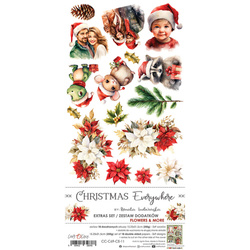 CRAFT OCLOCK 15,5x30,5cm Scrapbooking Papier mit Elementen, Christmas  FLOWERS