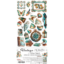 CRAFT OCLOCK 15,5x30,5cm Scrapbooking Papier mit Elementen, Cozy Vintage Heaven