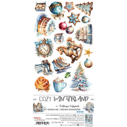 CRAFT OCLOCK 15,5x30,5cm Scrapbooking Papier mit Elementen, Cozy Winterland Winter