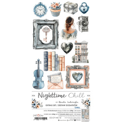 CRAFT OCLOCK 15,5x30,5cm Scrapbooking Papier mit Elementen, Nighttime Chill