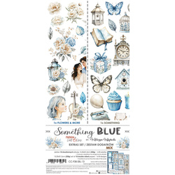 CRAFT OCLOCK 15,5x30,5cm Scrapbooking Papier mit Elementen, Something Blue mix