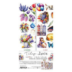 CRAFT OCLOCK 15,5x30,5cm Scrapbooking Papier mit Elementen, Tulip Love