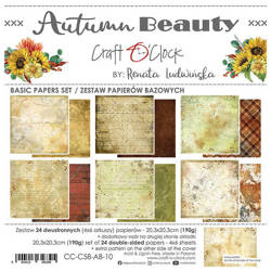 CRAFT OCLOCK 24 Blatt 20x20cm doppelseitig Scrapbooking Papier 190g, Autumn Beauty