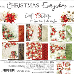 CRAFT OCLOCK 24 Blatt 20x20cm doppelseitig Scrapbooking Papier 190g, Christmas Everywhere