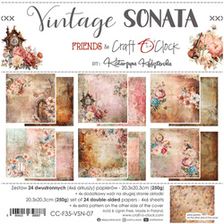 CRAFT OCLOCK 24 Blatt 20x20cm doppelseitig Scrapbooking Papier 190g, Vintage Sonata