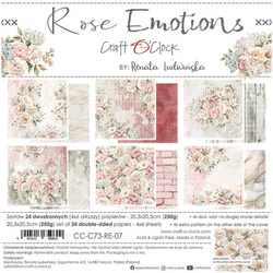 CRAFT OCLOCK 24 Blatt 20x20cm doppelseitig Scrapbooking Papier, Rose Emotions