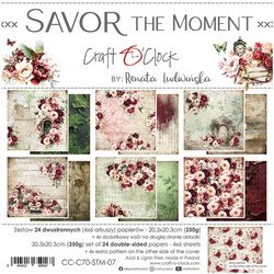 CRAFT OCLOCK 24 Blatt 20x20cm doppelseitig Scrapbooking Papier, Savor the Moment