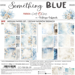 CRAFT OCLOCK 24 Blatt 20x20cm doppelseitig Scrapbooking Papier, Something Blue mix