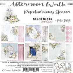 CRAFT OCLOCK Set 24 Blatt 15x15cm doppelseitig Scrapbooking Papier 250g, Afternoon Walk