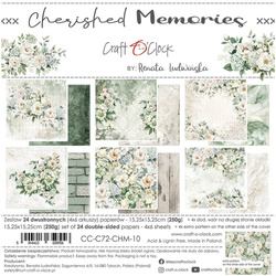 CRAFT OCLOCK Set 24 Blatt 15x15cm doppelseitig Scrapbooking Papier, Cherished Memories