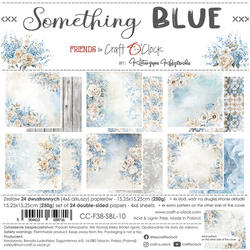 CRAFT OCLOCK Set 24 Blatt 15x15cm doppelseitig Scrapbooking Papier, Something Blue