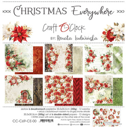 CRAFT OCLOCK Set 6 Blatt 30,5x30,5cm doppelseitig Scrapbooking Papier 250g, Christmas Everywhere