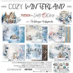 CRAFT OCLOCK Set 6 Blatt 30,5x30,5cm doppelseitig Scrapbooking Papier 250g, Cozy Winterland