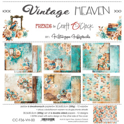 CRAFT OCLOCK Set 6 Blatt 30x30cm doppelseitig Scrapbooking Papier, Vintage Heaven