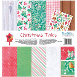 CRAFT PASSION 6Blatt 30x30cm doppelseitig Scrapbooking Papier 250g, Christmas Tales