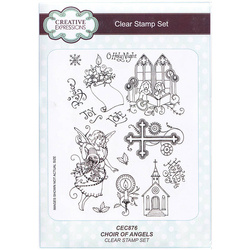 CREATIVE EXPRESSIONS Transparent Acryl Stempel Motivstempel - Choir of Angels engel