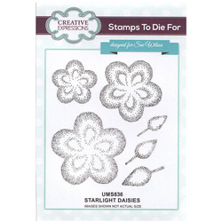 CREATIVE EXPRESSIONS Transparent Acryl Stempel - Starlight Daisies Blumen