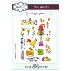 CREATIVE EXPRESSIONS Transparenten Stempel Motivstempel - Gnome Spring Chicken, Gartenzwerg