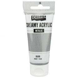 Cremige Acrylfarbe metallic silber/metallic silber 60ml - PENTART