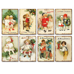 DECORER Scrapbooking-Bastelpapier-Set 11x7 cm - Children Christmas Kinder Weihnachten