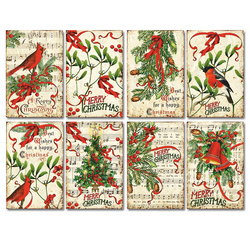 DECORER Scrapbooking-Bastelpapier-Set 11x7 cm - Merry Christmas Frohe Weihnachten