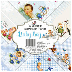 DECORER Scrapbooking-Bastelpapier-Set 20x20 cm - Baby Boy Junge