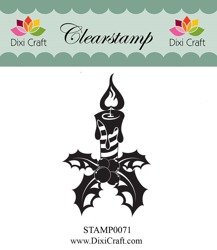 DIXI CRAFT Transparent Stempel Motivstempel Stamp - Kerze Weihnachten Schilf