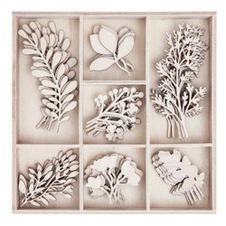 DPCRAFT Dekorpappe Die Cut Chipboard Dekoration Ornament 35 Stk., Zweige