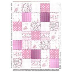 Decoupage-Papier 50x70cm SOFT - Rosa Patchwork