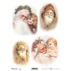 Decoupage-Papier A4 SOFT ITD-S0341 Weihnachtsmann