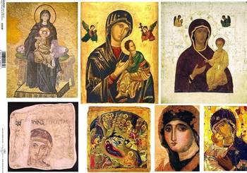 Decoupage Papier ITD-0138M Bilder der Jungfrau Maria und Kind
