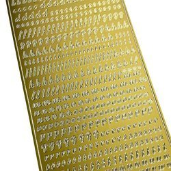 Dekorativer Aufkleber - kleine Buchstaben in Gold