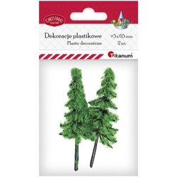 Dekorativer Weihnachtsbaum grün 6,5 cm - 2 Stück