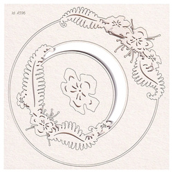 Dekorpappe Die Cut Chipboard - Farn - runder Rahmen 02 - Farnblume - runder Rahmen 02 - Scrapiniec