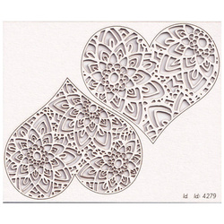 Dekorpappe Die Cut Chipboard - Mehendi - Spitze Herzen - SCRAPINIECrapiniec