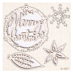 Dekorpappe Die Cut Chipboard - Mon Merry cheri - Frohe Weihnachten 02 - SCRAPINIECrapiniec