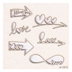 Dekorpappe Die Cut Chipboard liebe Pfeile - Brush art elemenst - SCRAPINIECrapiniec