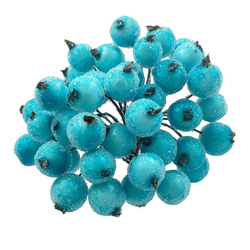 Eberesche Vogelbeerbaum gefrostete Beere Draht 40 Bälle/1 Zweig, blau